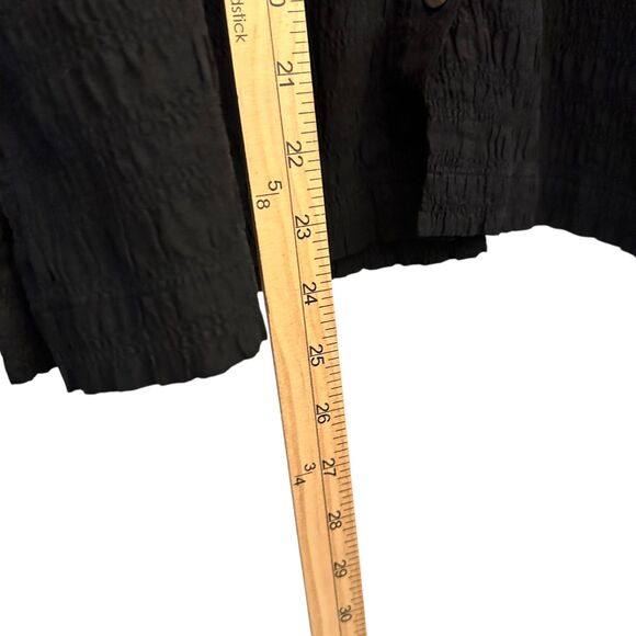 Hanna Andersson Women's Black Gauzy Pearl Button Up Blouse Size 14 - Picture 6 of 8